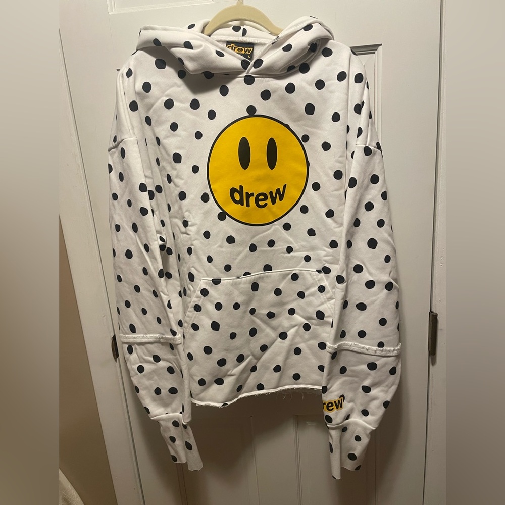 NWT-DREW HOUSE MASCOT DECONSTRUCTED HOODIE POLKA-DOT